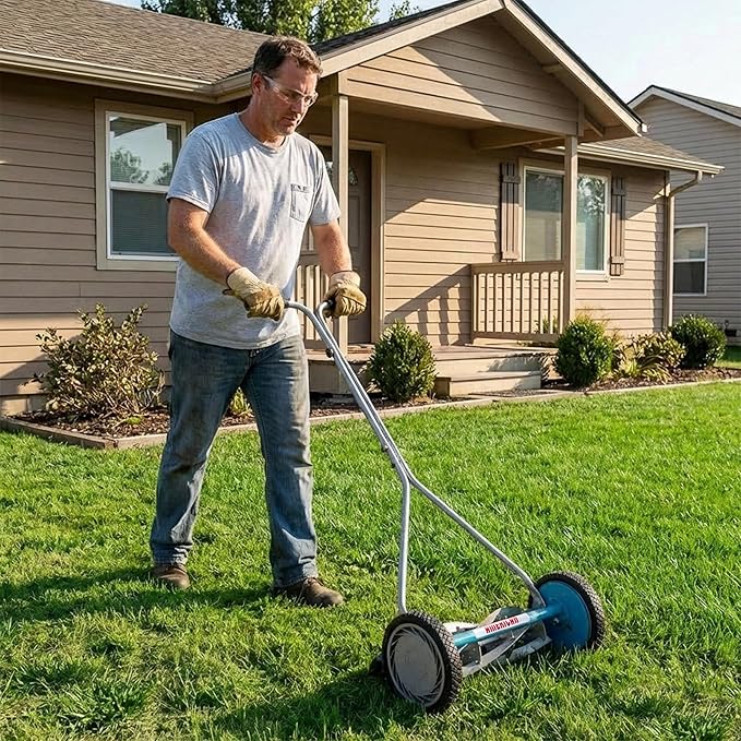 American Lawn Mower Company 2605-16 16-Inch 5-Blade Reel Push Lawn Mower, Includes Mower Cover