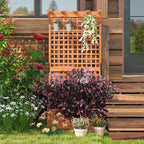 Giantex 2 Pcs Raised Garden Bed with Trellis & Roof, 72.5" Wooden Garden Bed, High Trellis for Plant Flower Climbing Pot Hanging, Indoor & Outdoor Planter Box for Yard, Garden, Balcony