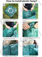 Gardzen 3-Pack 72 Gallon Yard Waste Bags, Reusable Heavy Duty Collapsible Garden Leaf Bags with Plastic Ring, Stand-Up Yard Waste Bin for Leaves, Lawn Debris & Grass Clippings