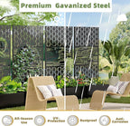 Casaphoria Metal Raised Garden Bed with Trellis and Wheels, 72"x47"x16" Planter Box for Climbing Plants, Vegetables & Vines, Features Drainage Holes and Privacy Screen, Black(Square&Shine)