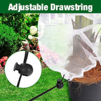 Alpurple 2 Pcs Insect Bird Barrier Netting Mesh with Drawstring- 4.9 x 3.2 Ft Garden Bug Netting Plant Cover- Fruit Tree Net for Protect Plant Fruits Citrus Flower from Insect Bird Eating