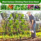 Cucumber Trellis for Raised Bed A Frame Metal Garden Trellis for Climbing Plants Outdoor, 42 x 16IN Foldable Coated Steel Cucumbers Trelli, Easy to Install Cucumber Trellis for Vegetable Fruit