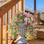 HyeFlora Artificial Flowers for Outdoors Decoration, 2Pcs Pink Fake Hanging Spring Summer Decor, Lifelike Plants, UV & Fading Resistant Flower for Porch Patio Balcony Planter Yard Home Garden