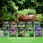 Herb Seeds Variety Pack | 10 Culinary Herbs for Planting – Basil, Cilantro, Lavender, Dill, Parsley, Oregano, Thyme, Sage, Chives, Marjoram – Indoor Kitchen Herb Kit – Survival Garden Seeds