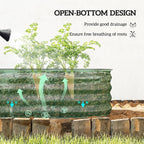 Outsunny 6.5' x 2' x 1' Galvanized Raised Garden Bed Kit, Outdoor Metal Elevated Planter Box with Safety Edging, Easy DIY Stock Tank for Growing Flowers, Herbs & Vegetables, Green