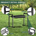 Garden Kneelers Seat, Stable and Save Anti-Tipping Design 10.2" Wider Garden Kneeler and Seat with Handle, Heavy Duty Gardening Stool for Seniors, Gardening Weeding Bench for Gardeners Parents - Black