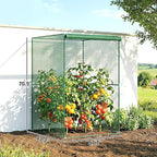 Outsunny 4' x 4' x 6' Crop Cage, Plant Protection Tent with Zippered Doors for Vegetable Garden, Backyard, Dark Green