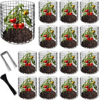 Adnee 15 Packs Wire Plant Protector from Animals, 12 x 12 Inches Metal Mesh Plant Cage Covers, Sturdy Garden Bunny Barricades Chicken Wire Cloche for Plants Shrubs Vegetables Flowers