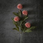 VIERENA 12 Pcs Faux Silk Pompon Mum Artificial Flowers for Vase -27", Bulk Fake Chrysanth Branches with Stems for DIY Bouquet Centerpieces Wedding Fillers Arrangements Shower Decorations (Dusty Pink)