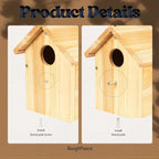Wooden Bird Houses for Outside Hanging Birdhouses Nest Bluebird House for Cardinals Finch Wren Swallow for Garden Viewing 3