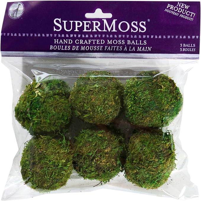 SuperMoss (21807) Moss Balls, Fresh Green, 2" (6 pack)