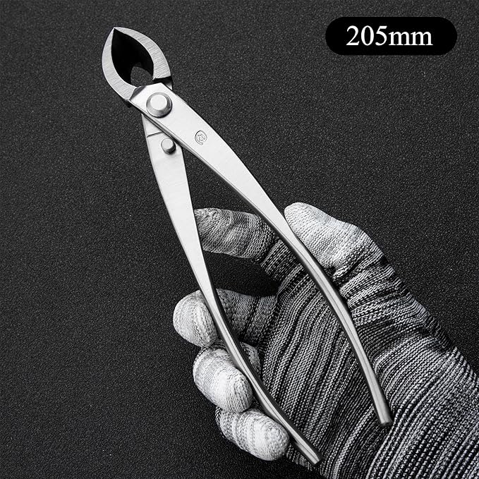 TianBonsai Bonsai Tools 5-Piece Alloy Steel Bonsai tool Kit In Cluding 210mm Long Handle Scissors / 205mm Branch Cutter / 205mm Knob Cutter / 200mm Straight Root Hook / Tweezers (NBK5-01)