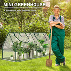 Mini Greenhouse, Portable 4x2x2ft Greenhouses for Outdoors Indoors Plants, Tabletop Small Green House with Roll-up Zipper Windows, Thickened PVC Cover for Outside