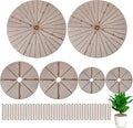 Newtay 6 Pcs Plant Pot Grid Soil Protector Covers Cuttable Flower Protector from Animals Cat Digging Stopper Plant Pot Cover with Stakes for Indoor Outdoor Gardening (20.5 +11.8+7.5 Inch,Brown)