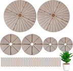 Newtay 6 Pcs Plant Pot Grid Soil Protector Covers Cuttable Flower Protector from Animals Cat Digging Stopper Plant Pot Cover with Stakes for Indoor Outdoor Gardening (20.5 +11.8+7.5 Inch,Brown)