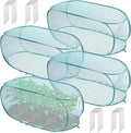 4 Pcs 39" x 18" x 16" Pop Up Garden Plant Covers,Mesh Plant Protector for Raised Garden & Flower Bed,Net Cage Plant Guard for Fruits, Vegetables, Seedlings and Herbs, 32 Ground Stakes for Fixing
