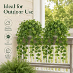 36" Faux Hanging Ivy Plants in White Pots, 2 Pack Fake Pothos Artificial Hanging Plants with 168 Leaves Each & Pebble Topping, Fake Greenery Decor for Shelf Bathroom Office Living Room