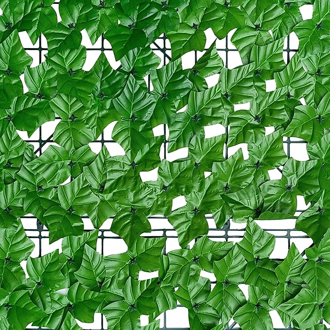 ODTORY Artificial Ivy Fence Privacy Screen,60 x 120 Inch UV-Anti Artificial Fake Ivy Hedge,Light Green Artificial Hedge Backyard Decor for Indoor, Outdoor,Garden,Fence,Balcony and Many Other Scenarios