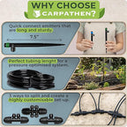 CARPATHEN Drip Irrigation System Kit - Complete Quick Connect Garden Watering System with Adjustable Sprinkler Emitters, 5/16" & 1/4" Tubing - Drip Line for Raised Beds, Greenhouse
