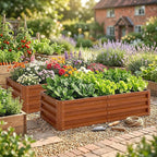 Outsunny Galvanized Raised Garden Bed, 4' x 2' x 1' Metal Planter Box, for Growing Vegetables, Flowers, Herbs, Succulents, Brown