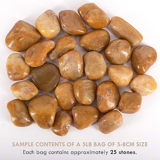 5 lbs Approx. 25 River Rocks Pebbles for Plants Natural Decorative Polished Stones for Planters Succulent Rocks Aquarium Gravel (2-3 Inches)