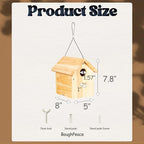 Wooden Bird Houses for Outside Hanging Birdhouses Nest Bluebird House for Cardinals Finch Wren Swallow for Garden Viewing 3