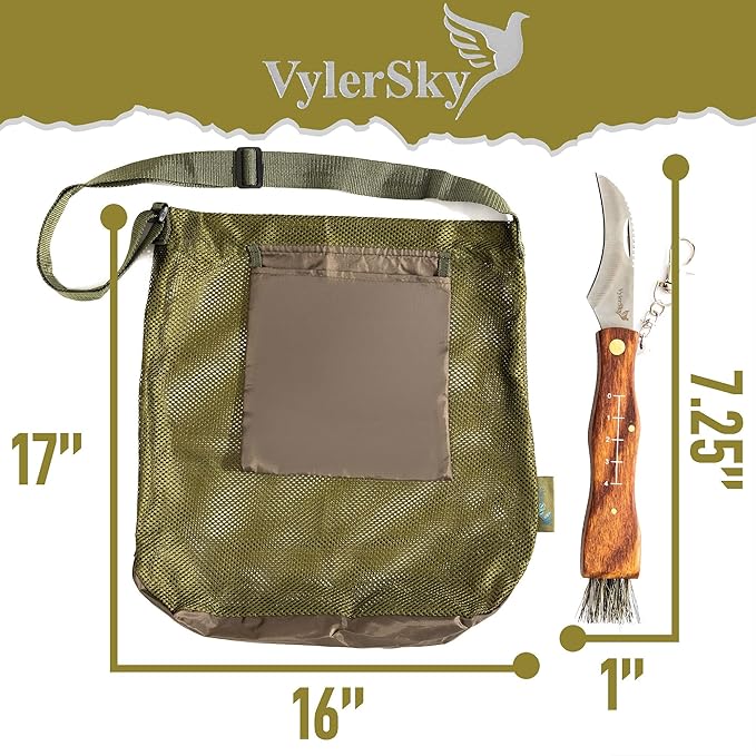 Foraging Bag - Mushroom Foraging Kit with Bag and Knife, Great for Mushroom Decor Lovers