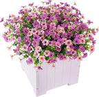 INXUGAO Artificial Fake Flowers Plants for Outdoor Spring Summer Decor, 12 Bundles Faux Silk Flowers for Outdoor Outside Planter Colorful Daisy UV Resistant Look Real for Front Door Porch Patio Yard