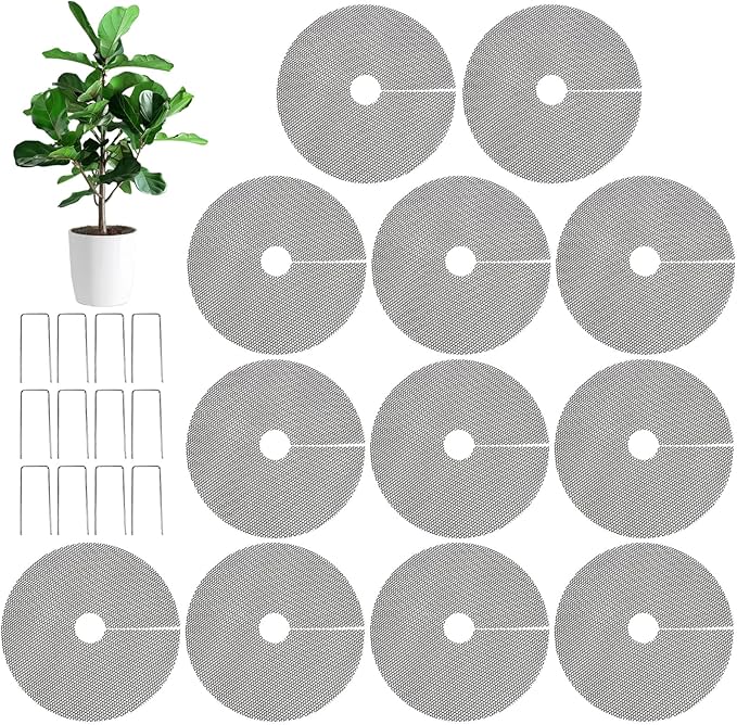 6/12 PCS 11.8" Plant Protector from Cats Indoor with 12 PCS Metal Stakes, Cuttable Pot Cover from Animals