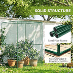 Outsunny 4' x 4' x 6' Crop Cage, Plant Protection Tent with Zippered Doors for Vegetable Garden, Backyard, Dark Green