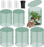 succulentlovers 6 Packs 13"x 16" Wire Plant Protector from Animals, Plant Protector Cages with Detachable Covers & Zip Ties & Stakes, Chicken Wire Plant Covers for Flower and Vegetables Protection