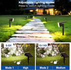 Solar Lights Outdoor Waterproof IP65, Super Bright LED, Cool Light 2 Lighting Modes Selectable, Solar Powered Yard Garden Solar Spot Lights for Outside Landscape Auto On/Off -2 Pack