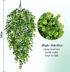 Waipfaru 8Pcs Fake Hanging Plants 3ft Fake Plants UV Resistant Fake Vines Artificial Decor for Indoor Outdoor Party Wall Porch Wedding Decoration,Light Green