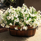 Artificial Flowers for Outdoor, UV Resistant Fake Silk Pansies Flowers, Realistic Faux Plants for Outside Indoor Porch Patio Window Box Planter Home Decor (16, White)