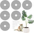 PEDPOPO 6pcs Plant Pot Grids, Thickened Plastic Plant Pot Cover Cat Digging Stopper with Stakes, 11.8 in Plant Protector from Cats Indoor, Potted Guard Cover Easy to Cut Anti Digging for Dogs