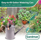 Gardman R34884 1 Gallon Watering Can, Cool Gray