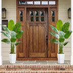 Bird of Paradise Artificial Plant, 5FT Faux Plants Indoor Banana Leaf Tree with 9 Leaves, Large Fake Tropical Potted Indoor Silk Floor Plant with White Tall Planter for House,Office,Room,Home Decor