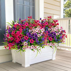Artificial Flowers Outdoor Shrubs - 16 Bundles Fake Plants UV Resistant No Fade Faux Plastic Greenery Home Garden Porch Patio Decoration Office Indoor (1, Multi-16pcs)