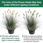 FloraFairy 3ft Onion Grass, Extra Lush Artificial Plant and Greenery, Fake Floor Plants Indoor Outdoor, Potted Faux Green Bristlegrass with Spikes, Horsetail Reed Grass, House Decorative