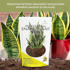 Professional Snake Plant Soil 8.2 Quarts Ready to Use, Premium Potting Soil for Snake Plants Indoor, Peat Moss Coco Coir Perlite Dolomite, Well Draining Soil for Snake Plants Indoor Made in USA
