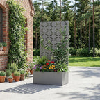 Casaphoria Metal Raised Garden Bed with Trellis, 59"x30"x12" Planter Box for Climbing Plants, Vegetables & Vines, Features Drainage Holes and Privacy Screen, Grey-Square