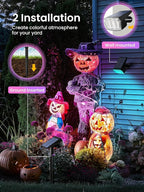 AUDERWIN Color Changing Solar Spot Lights Outdoor, 9 Lighting Modes Colored Solar Lights Outdoor RGB, Color Light Waterproof IP65, Landscape Spotlights for Halloween Christmas Decorations