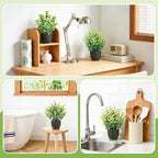 Der Rose 4 Pack Mini Artificial Plants Indoor in Pots Mixed Fake Plants Greenery Set for Black Bathroom Decor Shelf Counter Styling Office Desk Farmhouse Room Decor