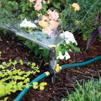 Melnor 65191AMZ Adjustable Spike Set Sprinkler Bundle, Green, Yellow