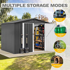 DWVO 7'x5' Large Metal Outdoor Storage Shed, Heavy Duty Tool Storage Sheds for Backyard Patio Lawn - Ideal for Bicycles, Garden Tools, and Lawn Equipment, Easy-to-Assemble, Dark Gray