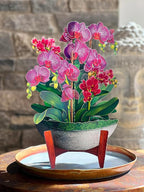 Freshcut Paper Pop Up Cards, Orchid Oasis, 12 Inch Life Sized Forever Flower Bouquet 3D Popup Greeting Card, Anniversary Card, Mother's Day, Blank Notecard & Envelope
