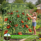 Cucumber Trellis for Raised Bed, U-Shape Garden Trellis for Climbing Plants Outdoor, Metal Arch Vegetables Trellis, Plant Support for Grape Vine Beans Squash Peas Flower