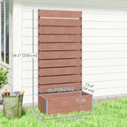 Outsunny Raised Garden Bed with Trellis for Climbing Plants, Planter Box with Self Draining Gap, Freestanding Trellis Planter for Outdoor, Patio, Deck, 28.25" x 15" x 59", Brown
