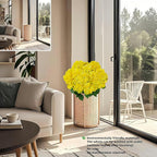 QIANYUN Artificial Topiary for Outdoors -20” Potted Plant Fake Hydrangea Bush-UV Resistant Artificial Outdoor Plants for Front Porch, Garden, Yard, Patio Decor (Yellow)
