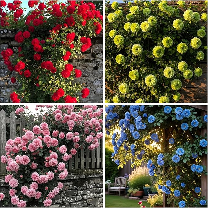 300+ Climbing Rose Seeds for Planting - Rare Climbing Rose Rosa Bush Vine Non-GMO Heirloom Climbing Flowers Seeds Outdoor Indoor Garden